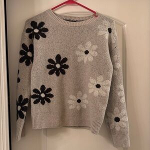 Truth Black and White Floral Sweater